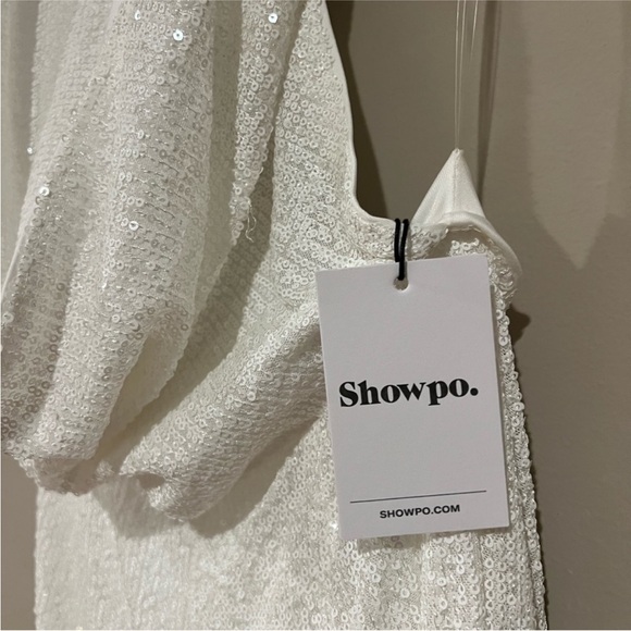 NWT showpo. JULIEN JUMPSUIT - BACKLESS WIDE LEG COWL NECK SEQUIN JUMPSUIT - Picture 5 of 7